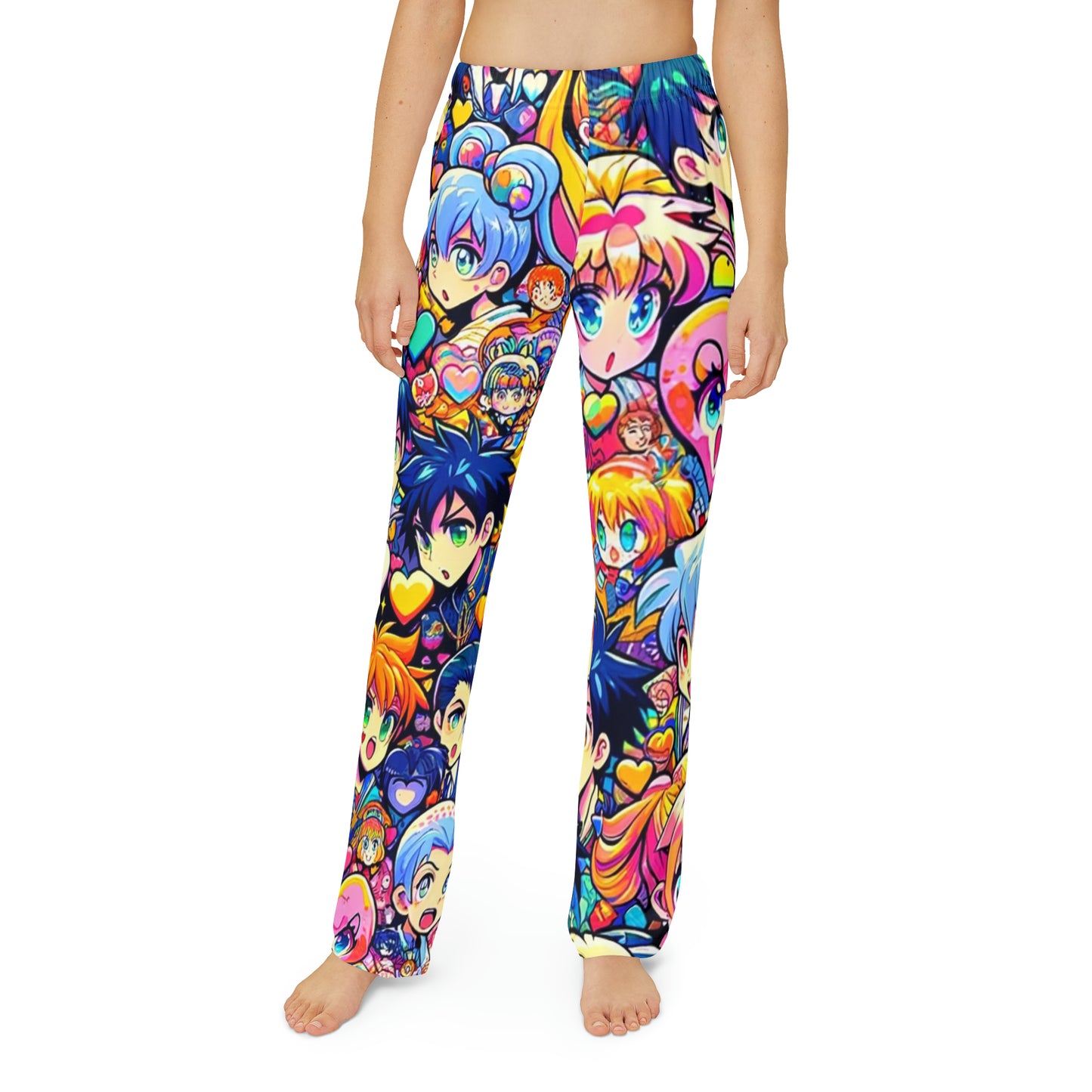 For Your Valentine's Or Not - Anime Heart Design Kid's Pajama Pants