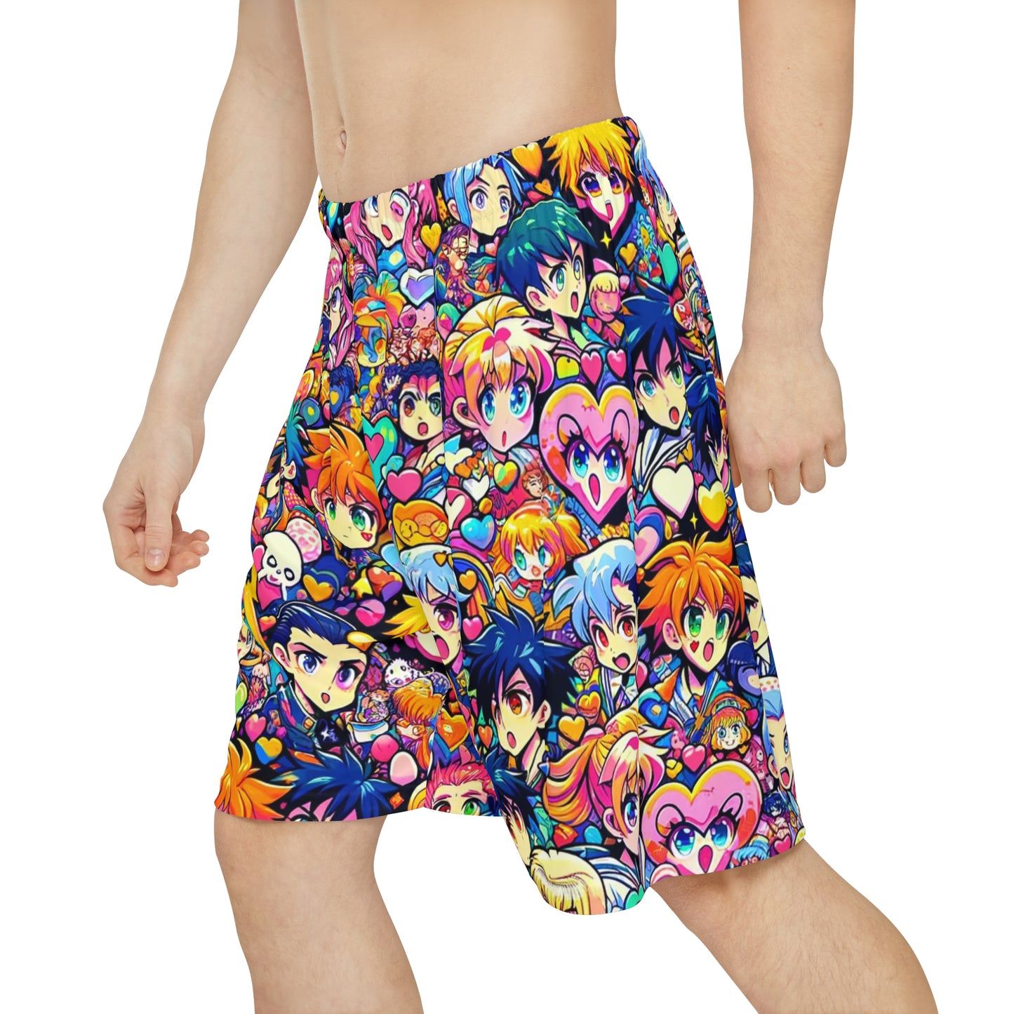 For Your Valentine's Or Not - Anime Heart Design Men's Sports Shorts