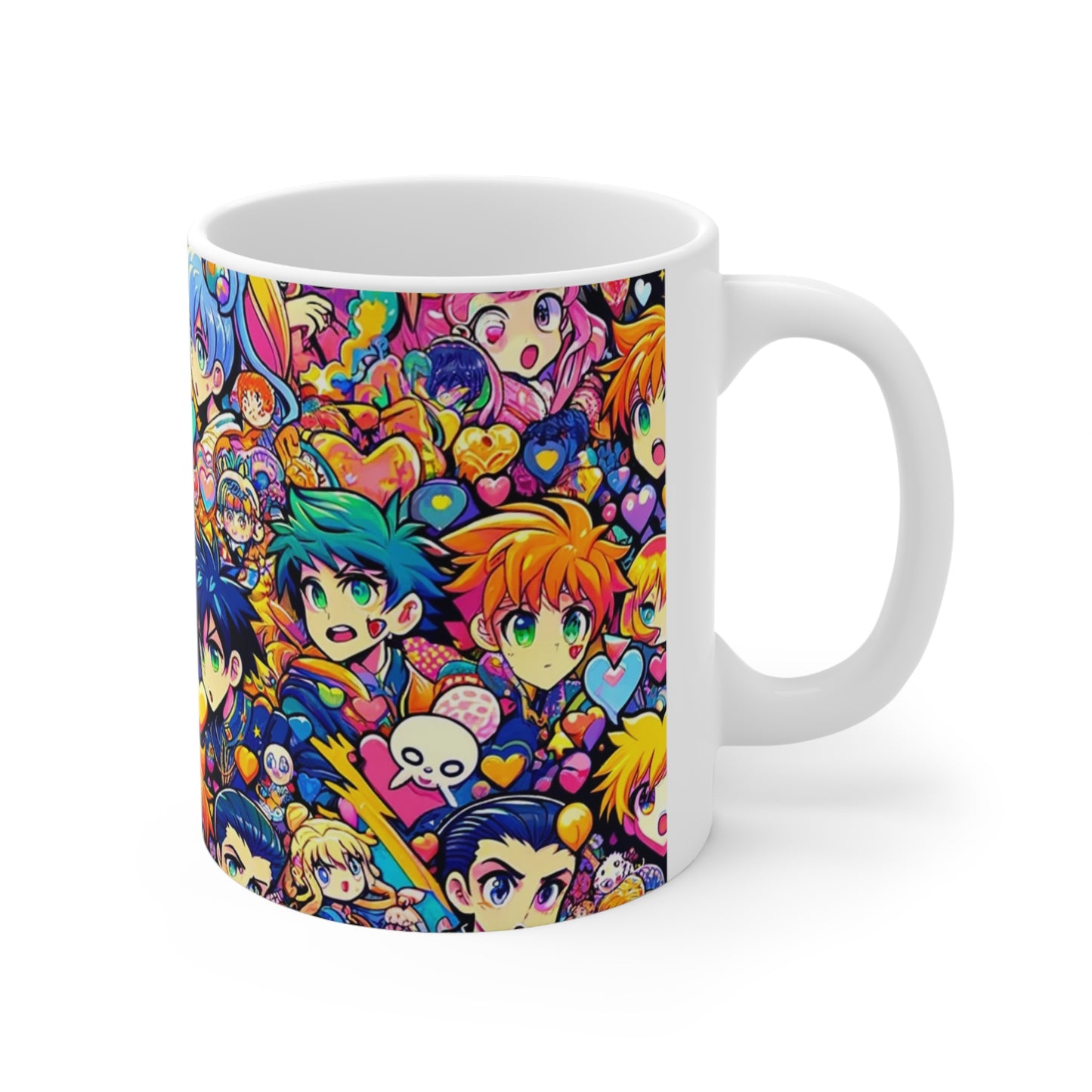 For Your Valentine's or Not:  Anime Heart Design Ceramic Coffee Cups, 11oz, 15oz