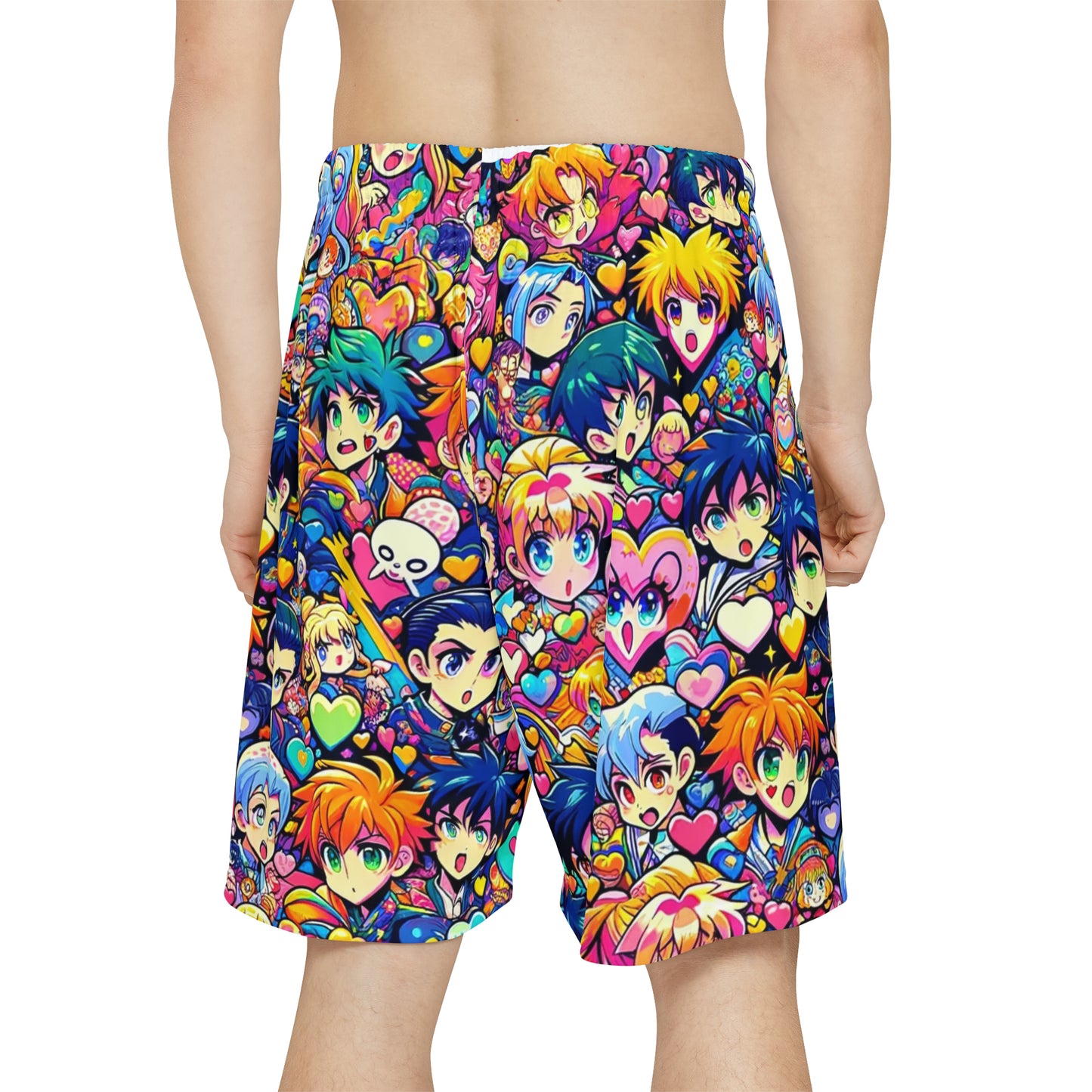 For Your Valentine's Or Not - Anime Heart Design Men's Sports Shorts