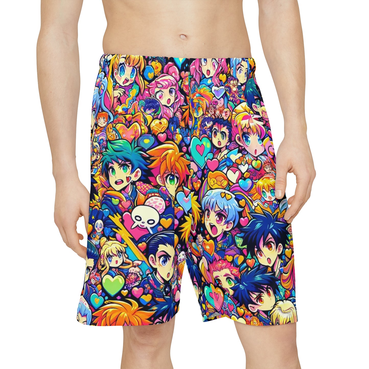 For Your Valentine's Or Not - Anime Heart Design Men's Sports Shorts