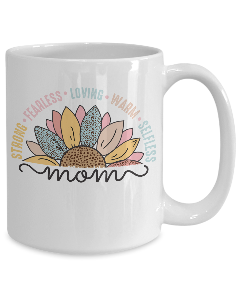 Mom Strong and Fearless 15oz mug