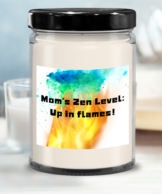 Mom/Vanilla 16oz:  Mom's zen level up in flames