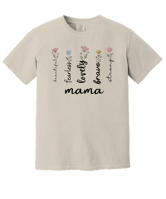 Mom Strong & Fearless Comfort Tee Light Brown