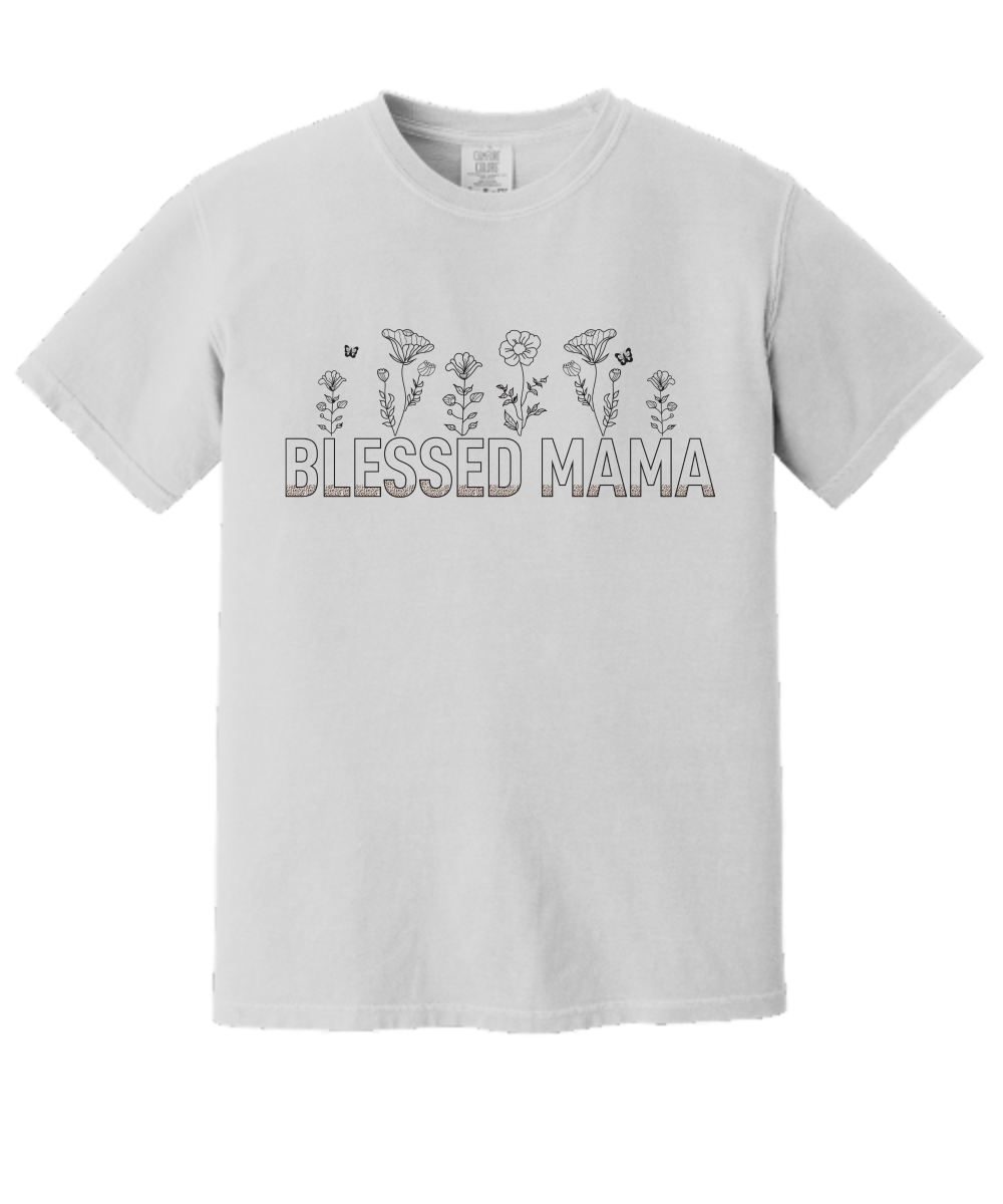 Blessed Mama Comfort Tee White