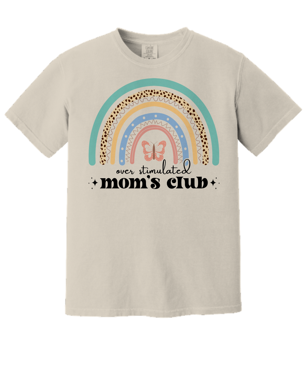 Over Stimulated Mom's Club Comfort Tee Light Brown