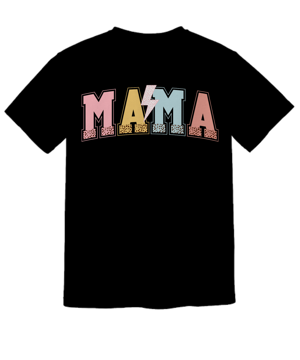 Mama Lightning Comfort Tee Shirt Black