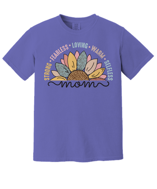 Mom Strong and Fearless Comfort Tee Purple