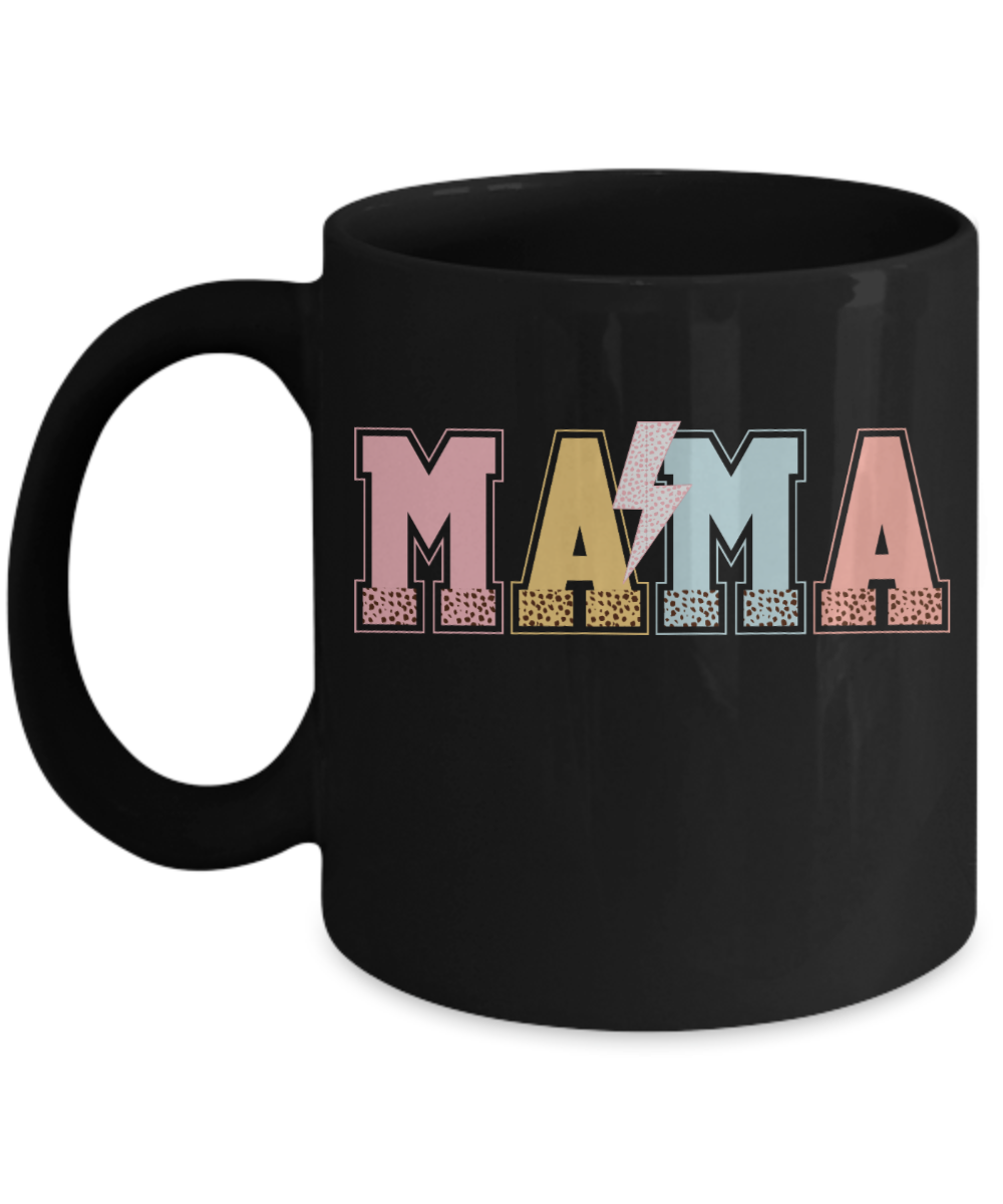 Mama Lightning Black 110z Black Mug