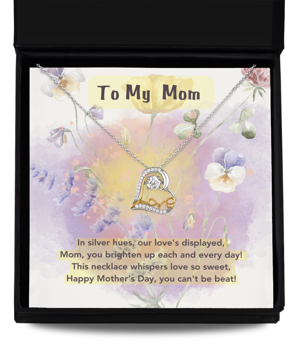 Love Dancing Necklace Mothers Day Color Floral Background