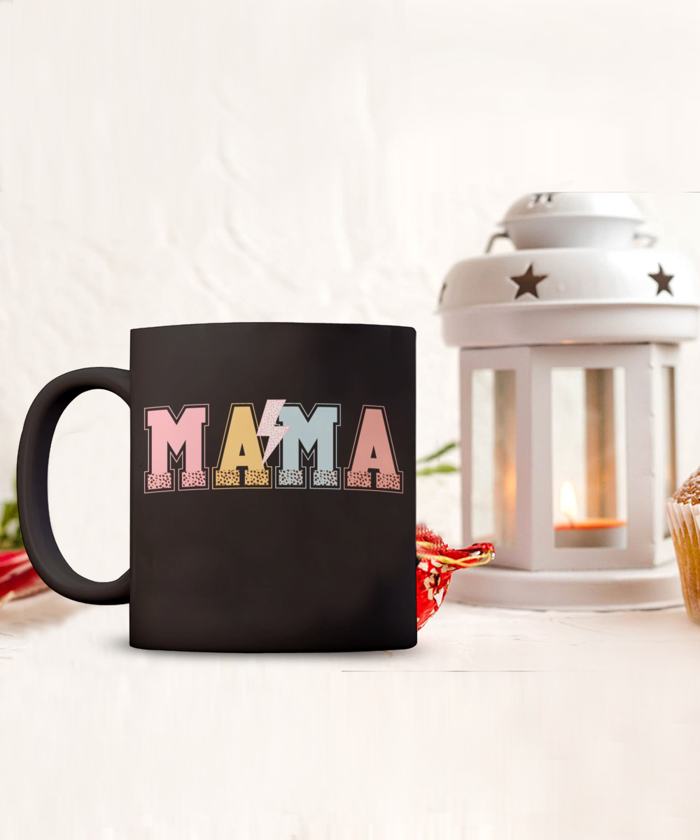 Mama Lightning Black 110z Black Mug