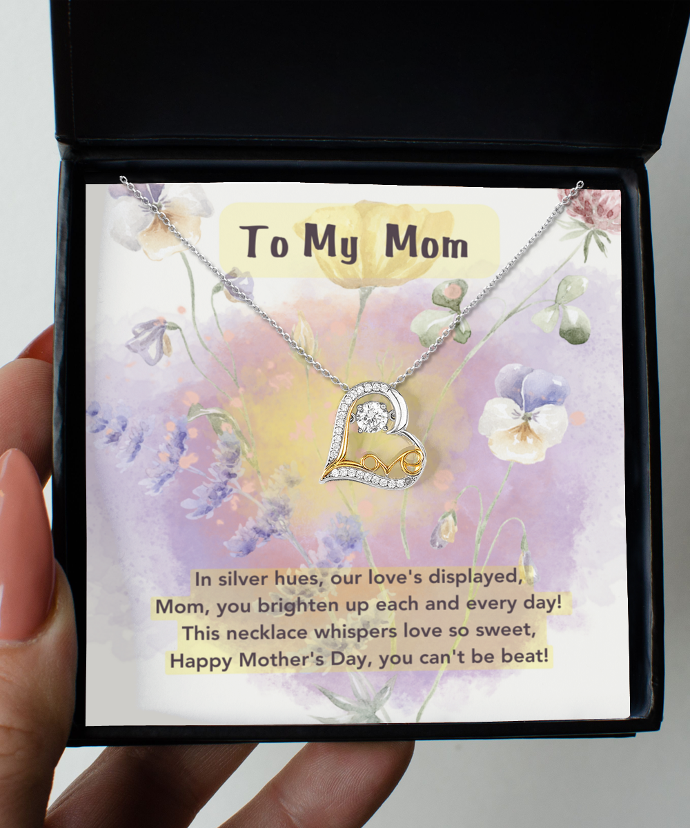 Love Dancing Necklace Mothers Day Color Floral Background