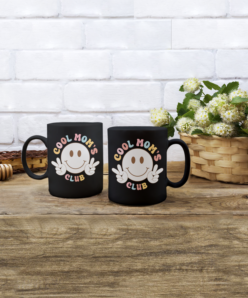 Cool Mom's Club 15oz Black Mug