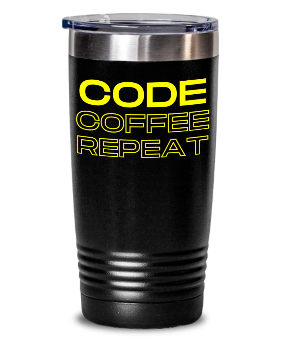 IT/Tech Tumbler:  Code Coffee Repeat