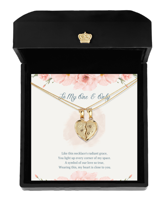 To My One & Only - Unlocking Hearts - 10K Solid Gold 2-in-1 Pendant Set For That Special Woman In Your Life - Holidays (Are Coming!), Birthdays, Anniversaries, Special Occasion