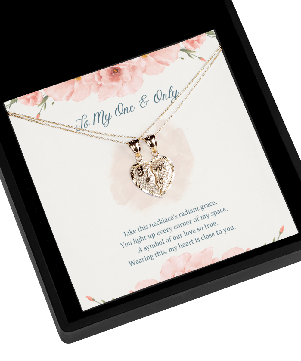 To My One & Only - Unlocking Hearts - 10K Solid Gold 2-in-1 Pendant Set For That Special Woman In Your Life - Holidays (Are Coming!), Birthdays, Anniversaries, Special Occasion