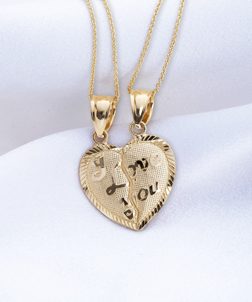 To My Love & My Life - Unlocking Hearts - 10K Solid Gold 2-in-1 Pendant Set For That Special Woman In Your Life - Holidays (Are Coming!), Birthdays, Anniversaries, Special Occasion