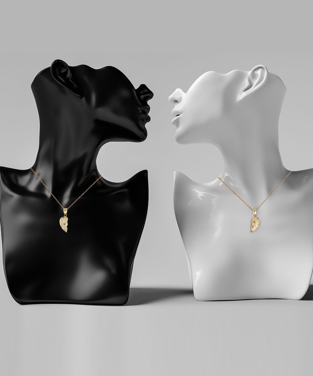 To My Soulmate - Unlocking Hearts - 10K Solid Gold 2-in-1 Pendant Set For That Special Woman In Your Life - Holidays (Are Coming!), Birthdays, Anniversaries, Special Occasion